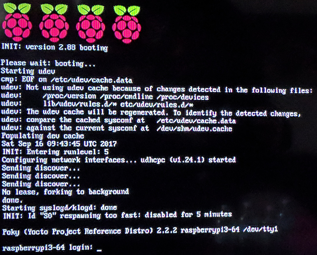 Capture de la page de connexion du Raspberry Pi